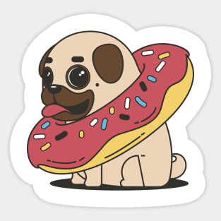 Donut Pug Sticker